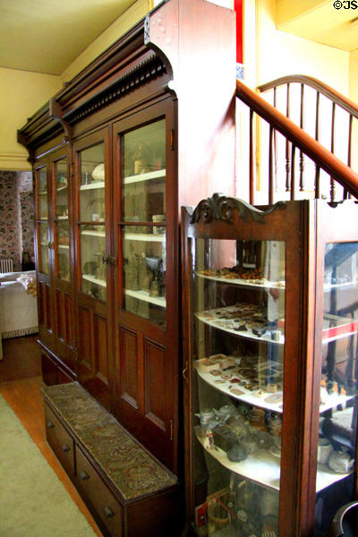Hall with various collections at Pardee Home Museum. Oakland, CA.
