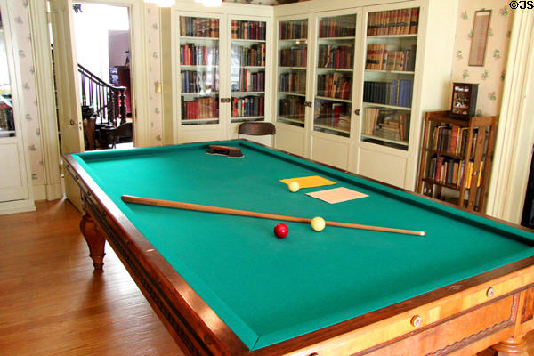 Pool table in library at Pardee Home Museum. Oakland, CA.