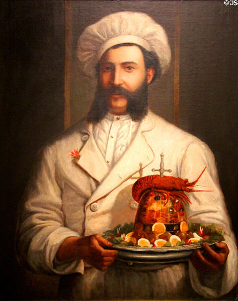 Jules Harder, First Chef of Palace Hotel portrait (1874) by Joseph A. Harrington at Oakland Museum of California. Oakland, CA.