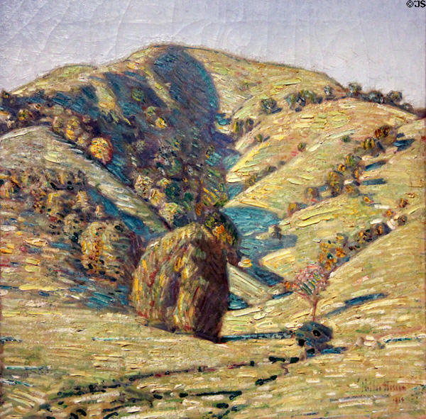 Hill of Sun, San Anselmo, CA painting (1914) by Childe Hassam at Oakland Museum of California. Oakland, CA.