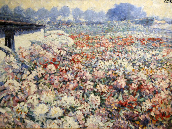 Rhododendron Field painting (1915) by Joseph Raphael at Oakland Museum of California. Oakland, CA.