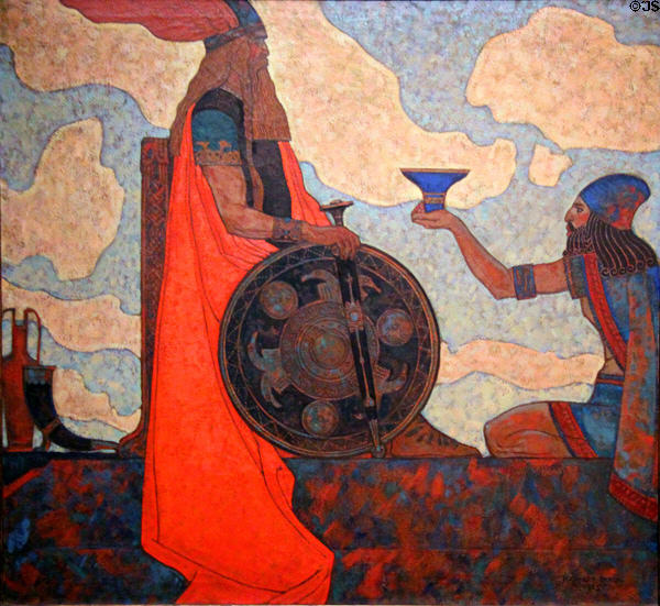 Metal-Craft painting (1925) by Maynard Dixon at Oakland Museum of California. Oakland, CA.