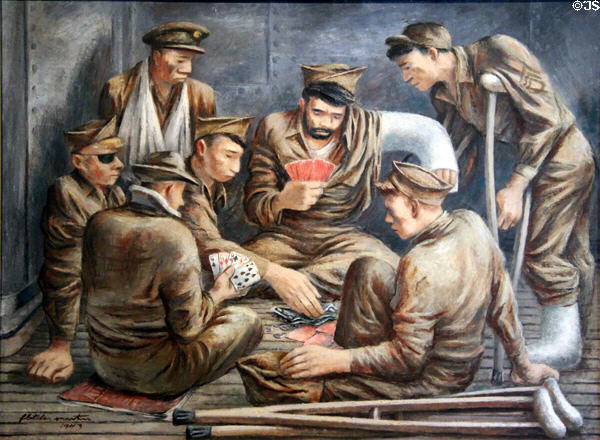 The Gamblers painting (1943) by Fletcher Martin at Oakland Museum of California. Oakland, CA.