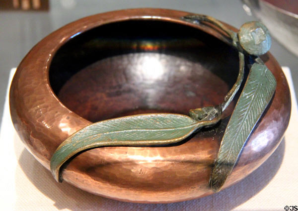 Copper bowl (c1920-5) by Hans Jauchen of Ye Olde Copper Shoppe at Oakland Museum of California. Oakland, CA.