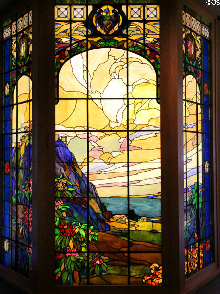 Franc Pierce Hammon Memorial stained glass windows (1925) by Arthur F. Mathews at Oakland Museum of California. Oakland, CA.