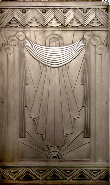 Cast aluminum architectural panel (c1931 or earlier) by Jacob Berg at Oakland Museum of California. Oakland, CA.