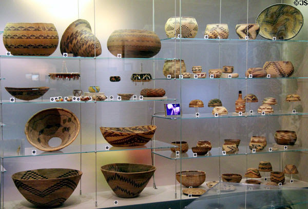 California native basket collection at Oakland Museum of California. Oakland, CA.