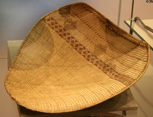 Western Mono native peoples winnowing basket (1910-17) at Oakland Museum of California. Oakland, CA.
