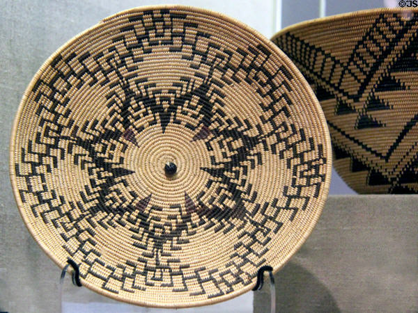 Maidu native cooking basket (before 1915) at Oakland Museum of California. Oakland, CA.