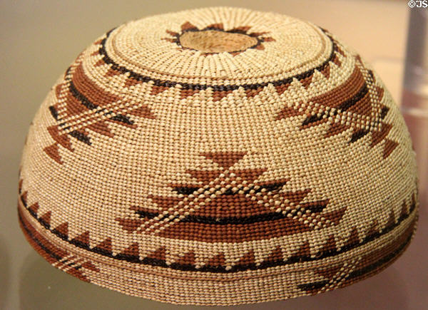 Klamath River basket hat (before 1936) at Oakland Museum of California. Oakland, CA.