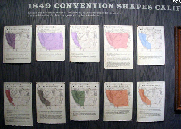 Maps of proposed shapes (1849) for State of California at Oakland Museum of California. Oakland, CA.