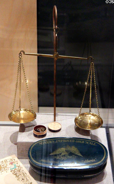 Miner's gold scale made for California at Oakland Museum of California. Oakland, CA.
