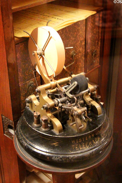 Western Union Telegraph ticker tape machine (c1878) at Oakland Museum of California. Oakland, CA.
