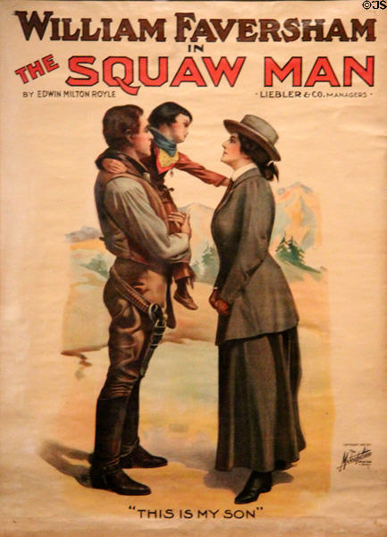 Movie poster for The Squaw Man at Oakland Museum of California. Oakland, CA.