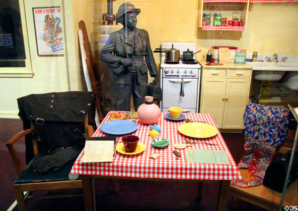 Second World War era kitchen at Oakland Museum of California. Oakland, CA.
