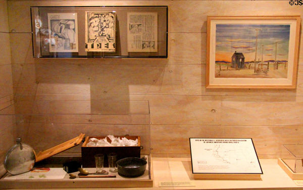 Display of Japanese Americans forced relocation during World War II at Oakland Museum of California. Oakland, CA.