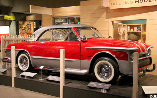 Custom car (1956) made from 1951 Ford Victoria Hardtop by Joe Bailon at Oakland Museum of California. Oakland, CA.