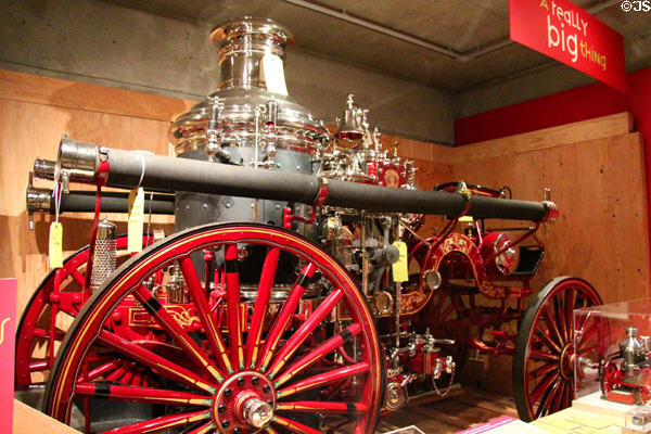 American LaFrance steam pumper (1898) used by Oakland Fire Department until 1921 & used in San Francisco during 1906 earthquake at Oakland Museum of California. Oakland, CA.