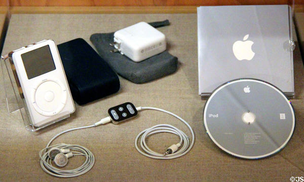 Apple IPOD (2001) portable MP3 player at Oakland Museum of California. Oakland, CA.