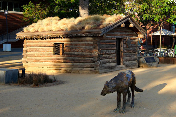 Jack London's Cabin (1897-8) brought from the Yukon & recreated in part in 1970 at Jack London Square. Oakland, CA.