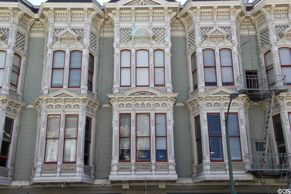 Victorian facade in heritage Oakland neighborhood. Oakland, CA.