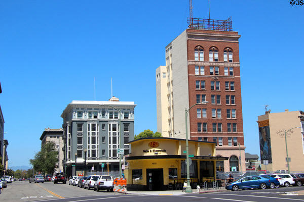 Heritage buildings at corner of San Pablo at 16th Streets. Oakland, CA.