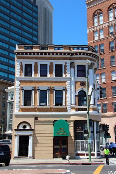 Haley Building (former Maclise Drugstore) (1880s) (a tiny flatiron) (1633 San Pablo Ave.). Oakland, CA.