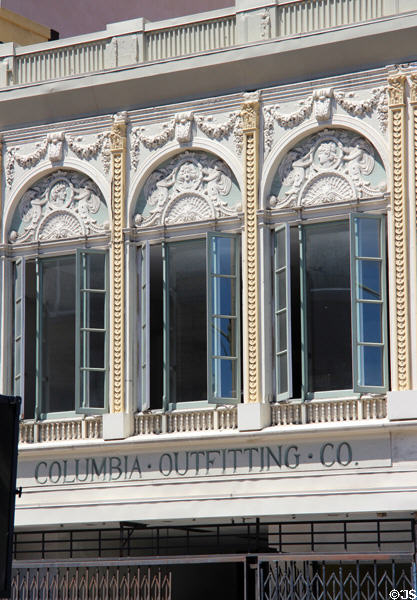 Columbia Outfitting Company building (1922) (1635 Telegraph Ave.). Oakland, CA. Style: Beaux Arts. Architect: Mel Schwartz & John B. Anthony.