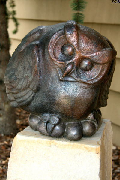 Opulent Owl sculpture (2006) by Steve Kestrel at Leanin' Tree Museum. Boulder, CO.