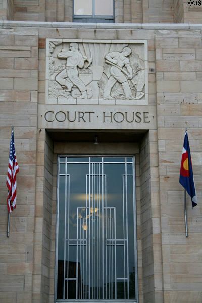 Boulder County Courthouse portal. Boulder, CO.