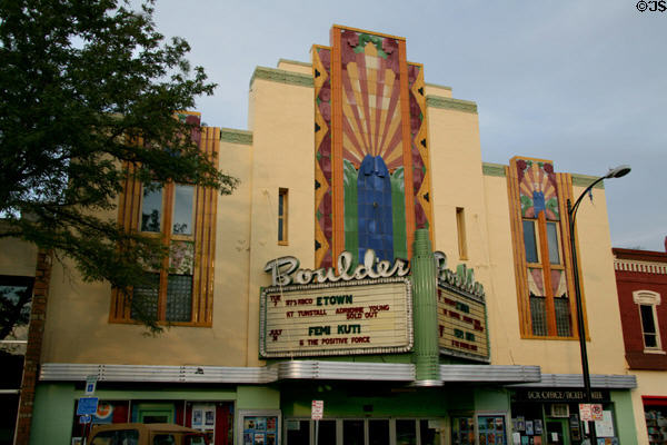 Boulder Theater (1936) (2032 14th St.). Boulder, CO. Style: Art Deco. Architect: Robert Boller.