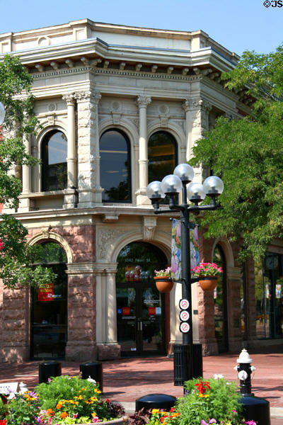 National State Bank (originally Buckingham Brothers Bank) (1899) (1242 Pearl St.). Boulder, CO. Style: Rennaisance Revival. Architect: F.G. Eberly & George Hyder.