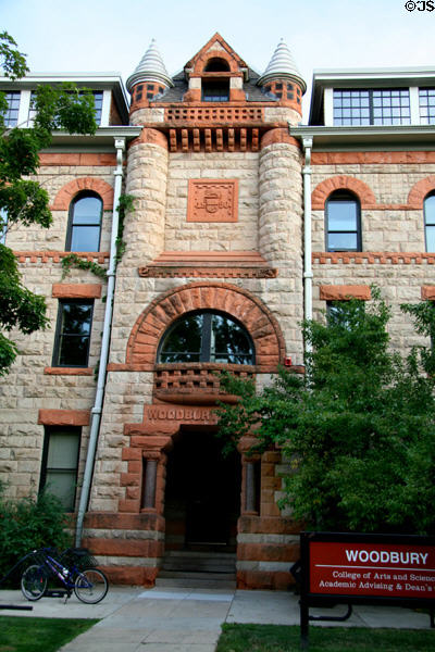 Woodbury Arts & Sciences Building (1890) originally a dorm converted to academics in 1920s at University of Colorado. Boulder, CO.