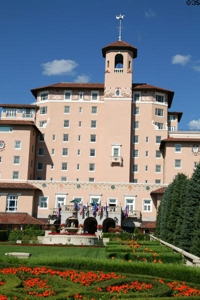 Facade of Broadmoor Hotel. Colorado Springs, CO.