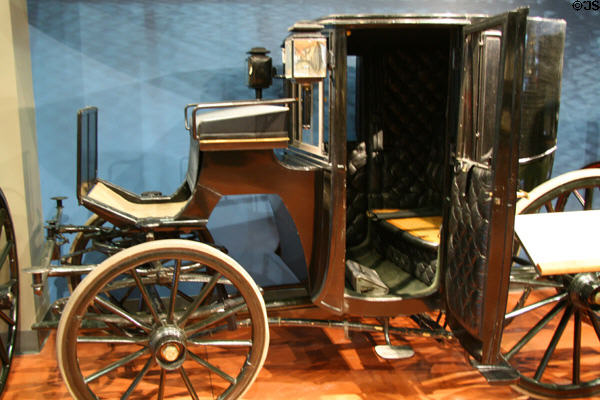 Brougham carriage (1872) by Brewster & Co., style also called Coupé in America at El Pomar Carriage Museum. Colorado Springs, CO.