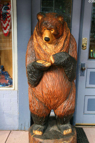 Carved bear outside shop. Manitou Springs, CO.