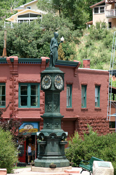 Wheeler Town Clock & fountain (1889) made in Italy. Manitou Springs, CO. On National Register.