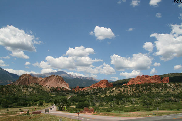 Road into Garden of the Gods. Manitou Springs, CO.