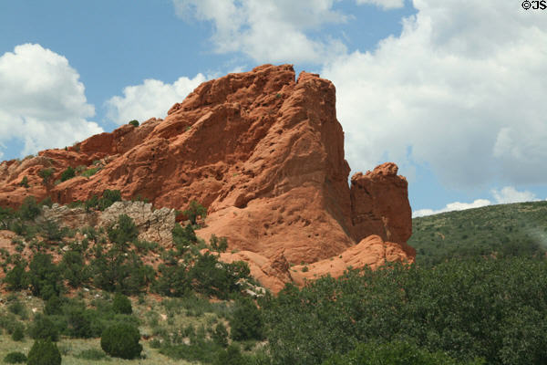 Rock cliff in Garden of the Gods. Manitou Springs, CO.