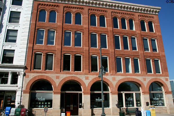 Brick heritage office building with arches (1660 17th St.). Denver, CO.