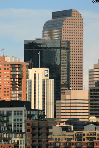 Wells Fargo, 555 17th Street & other highrises on the Denver skyline. Denver, CO.