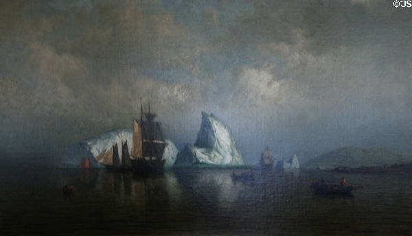 Painting of sailing ships with Artic icebergs by William Bradford at Byers-Evans House. Denver, CO.