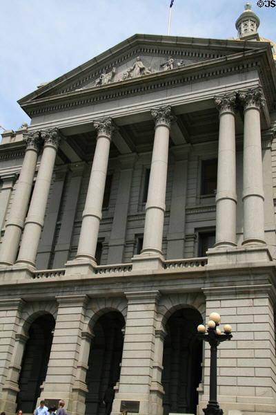 Corinthian Neo-classical details of Colorado State Capitol. Denver, CO.