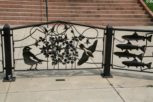 Colorado Symbols Fence (1999) by Rafe Ropek at State Capitol. Denver, CO.