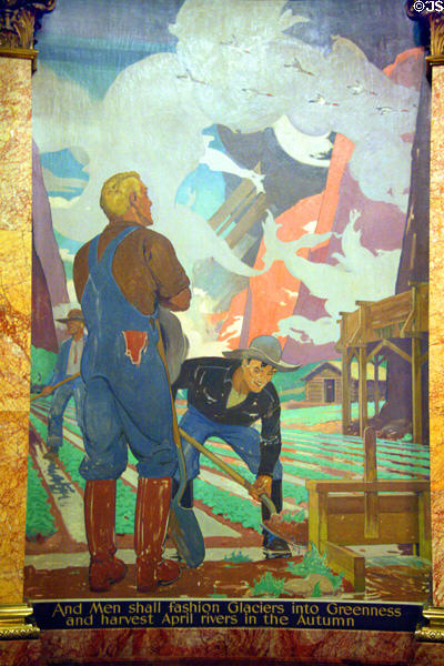 Agriculture mural (1940) by Alan True in rotunda of Colorado State Capitol. Denver, CO.