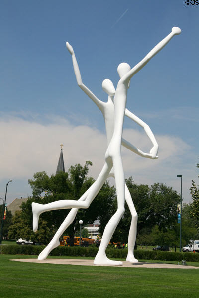 Dancers (2004) sculpture by Jonathan Borofsky at Denver Performing Arts Complex. Denver, CO.