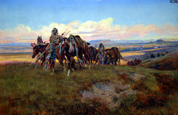 In the Enemy's Country (1921) painting by Charles Marion Russell at Denver Art Museum. Denver, CO.