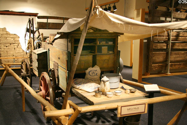 Ranch chuck wagon used during cattle driving (c1915) made by Whitewater Materials at Colorado History Museum. Denver, CO.