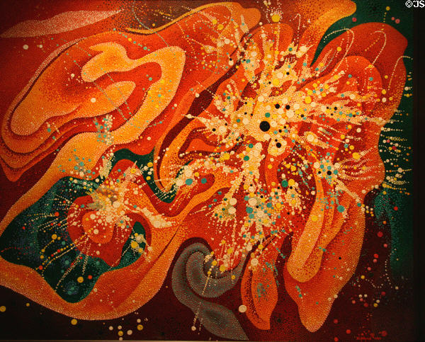 Explosions on Sun 60 Billion Light Years from Earth (1980) painting by Vance Kirkland at Kirkland Museum. Denver, CO.