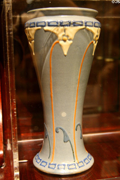 Aztec Arts & Crafts / Art Nouveau vase (1905) by Roseville Pottery of Zanesville, OH at Kirkland Museum. Denver, CO.